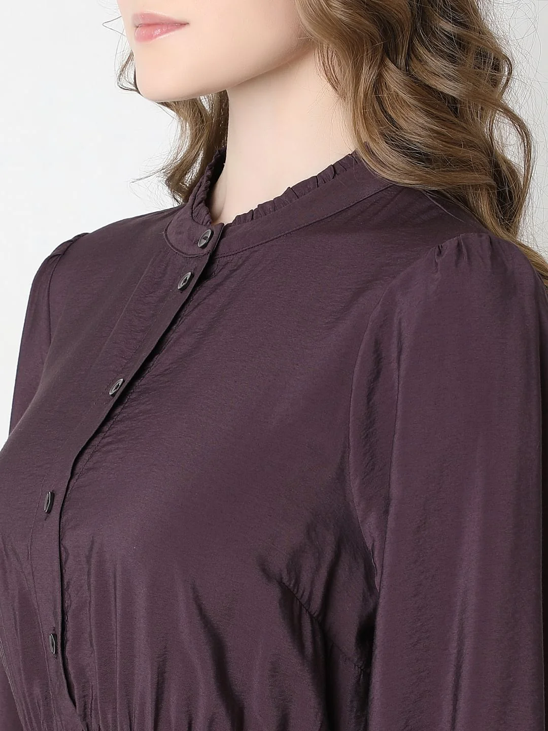 Plum Tiered Fit & Flare Dress - Image 8