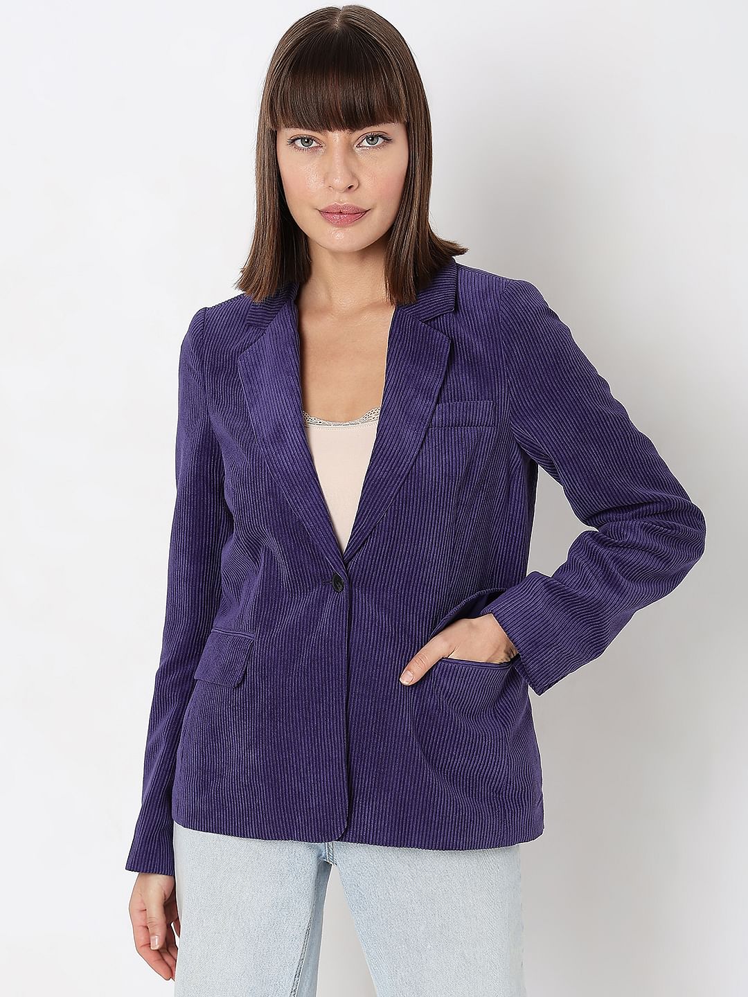 Dark Blue Corduroy Blazer - Image 2
