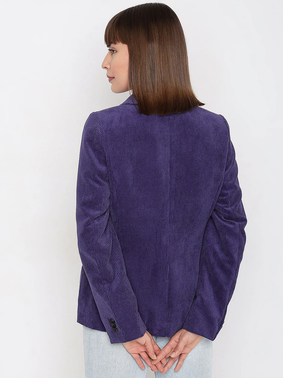 Dark Blue Corduroy Blazer - Image 4