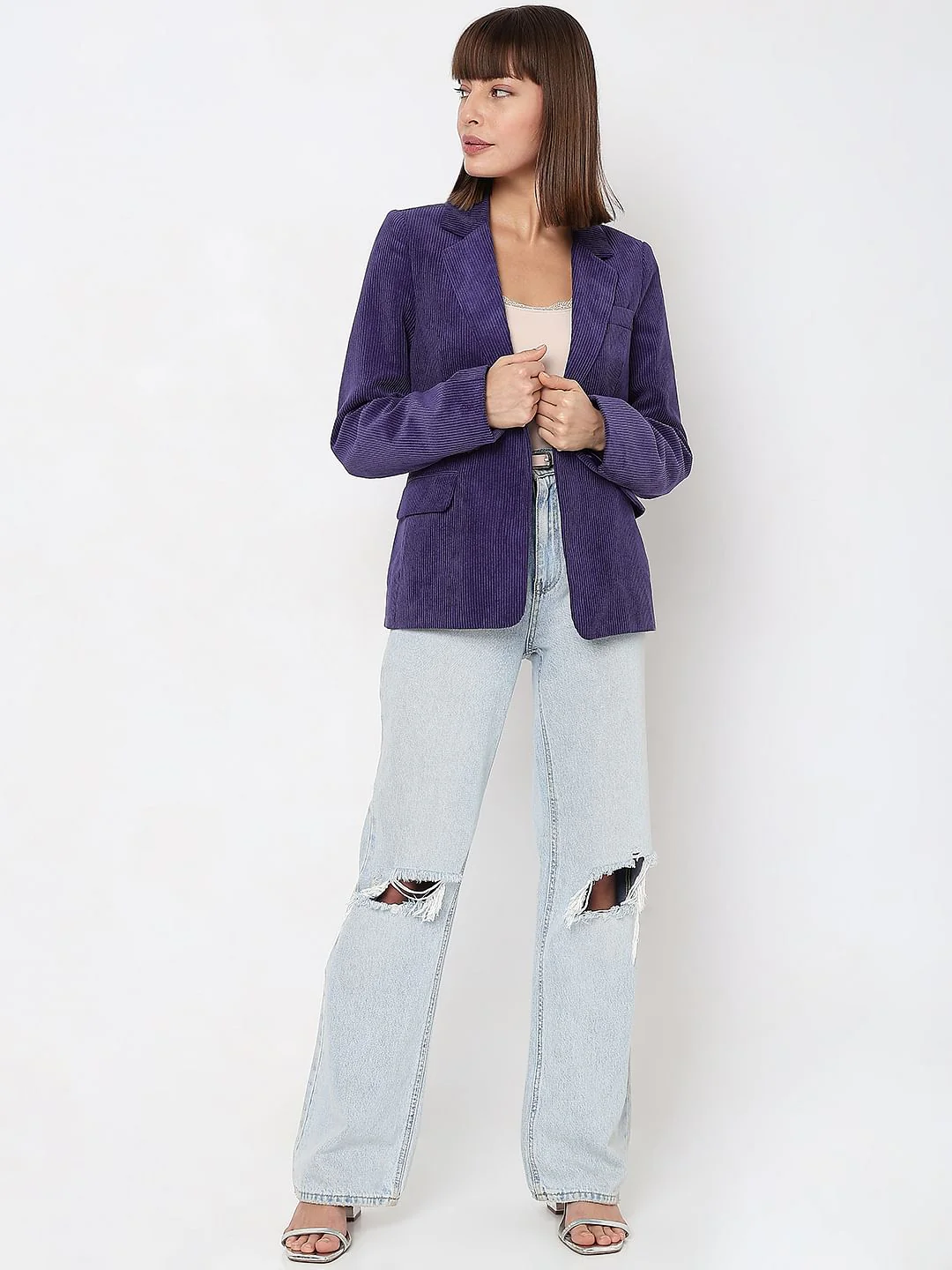 Dark Blue Corduroy Blazer - Image 5