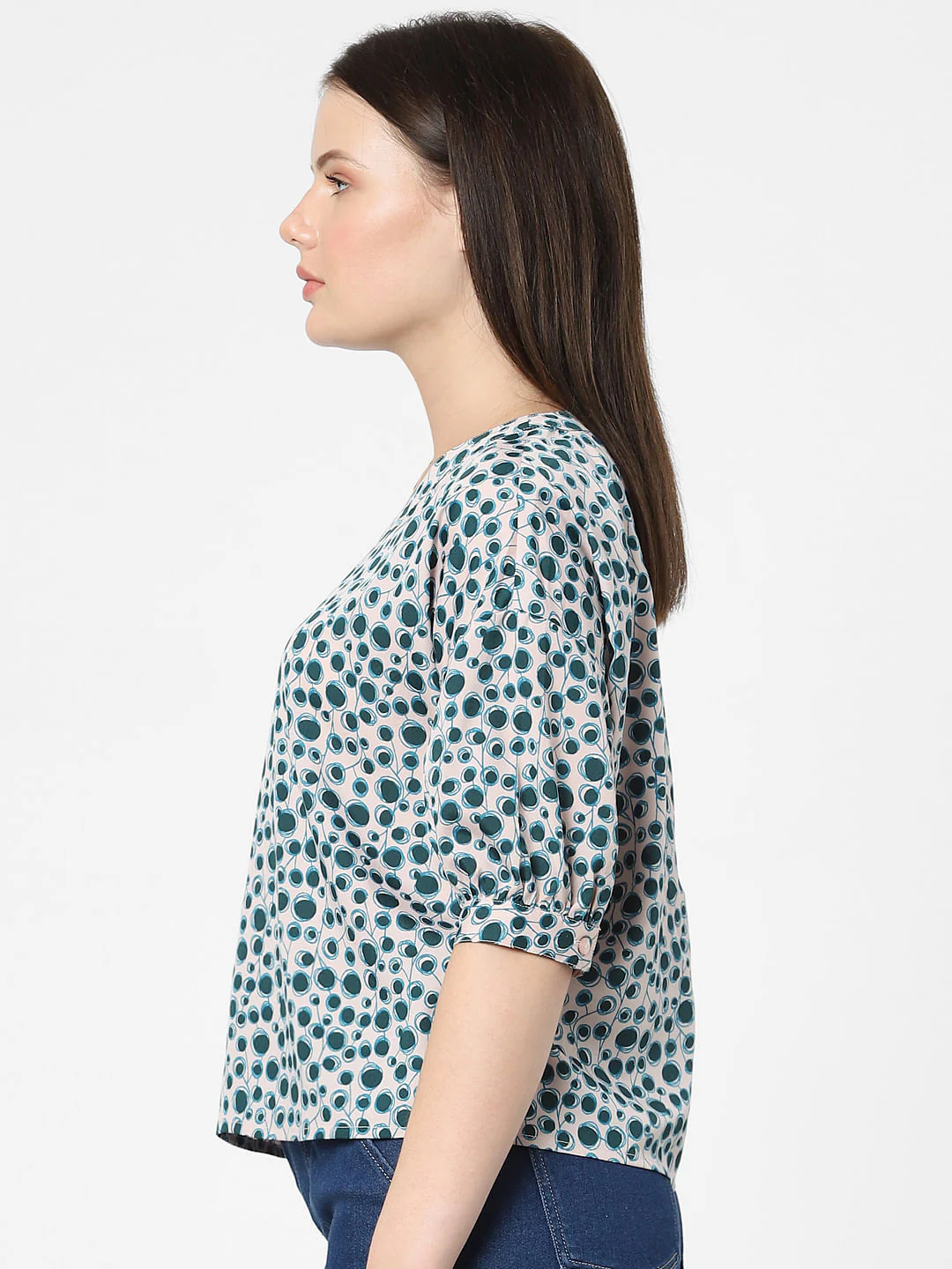 Black Abstract Print Top - Image 2