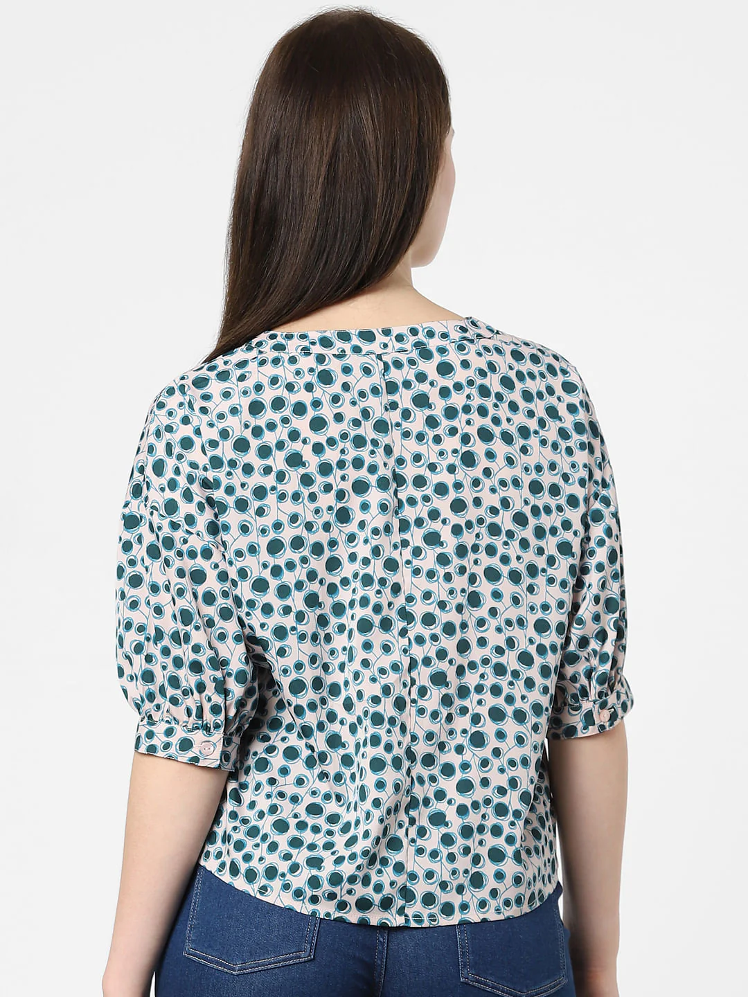 Black Abstract Print Top - Image 3