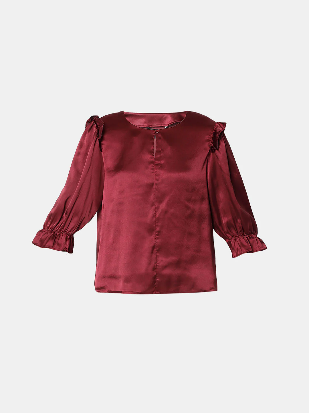 Wine Frill Detail Top - Image 6