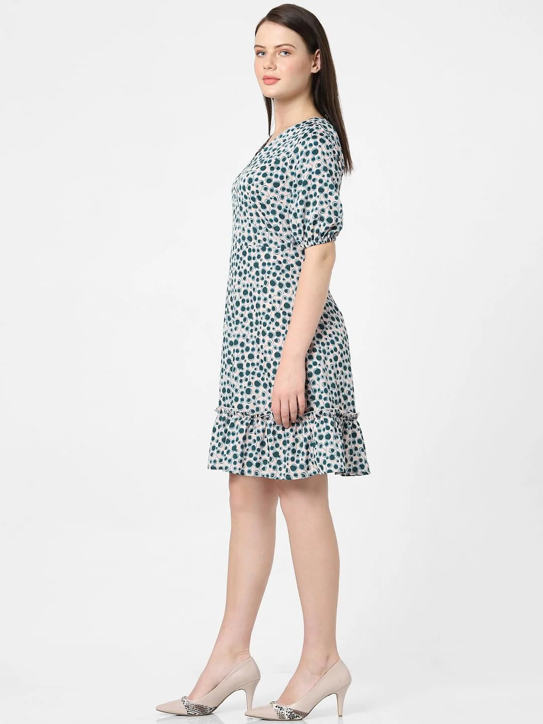 Peach All Over Print Dress - Image 2