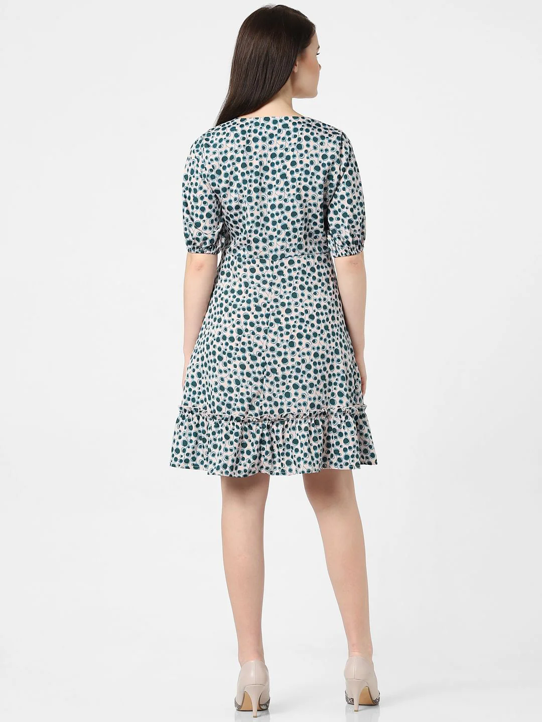 Peach All Over Print Dress - Image 3