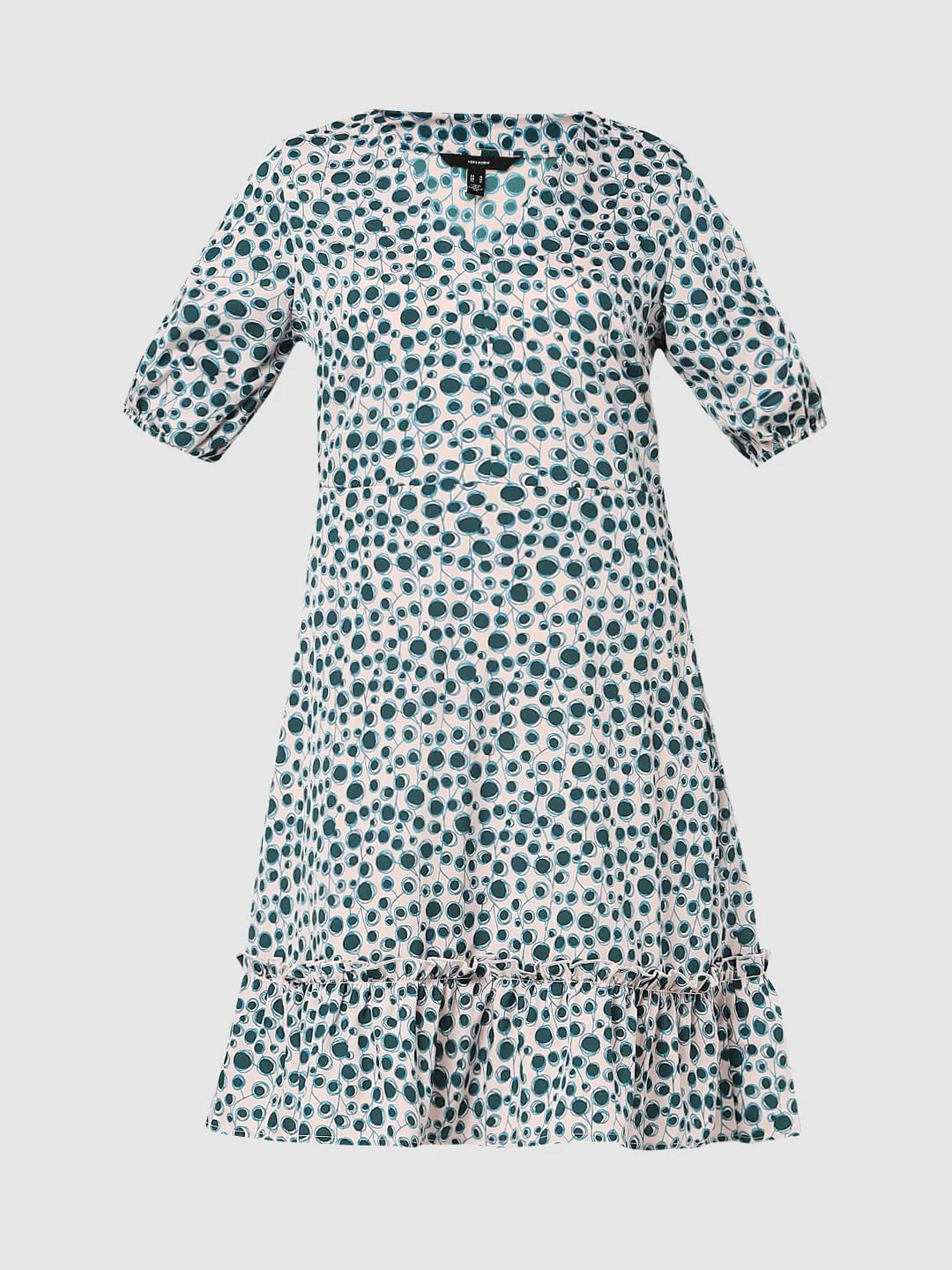 Peach All Over Print Dress - Image 5
