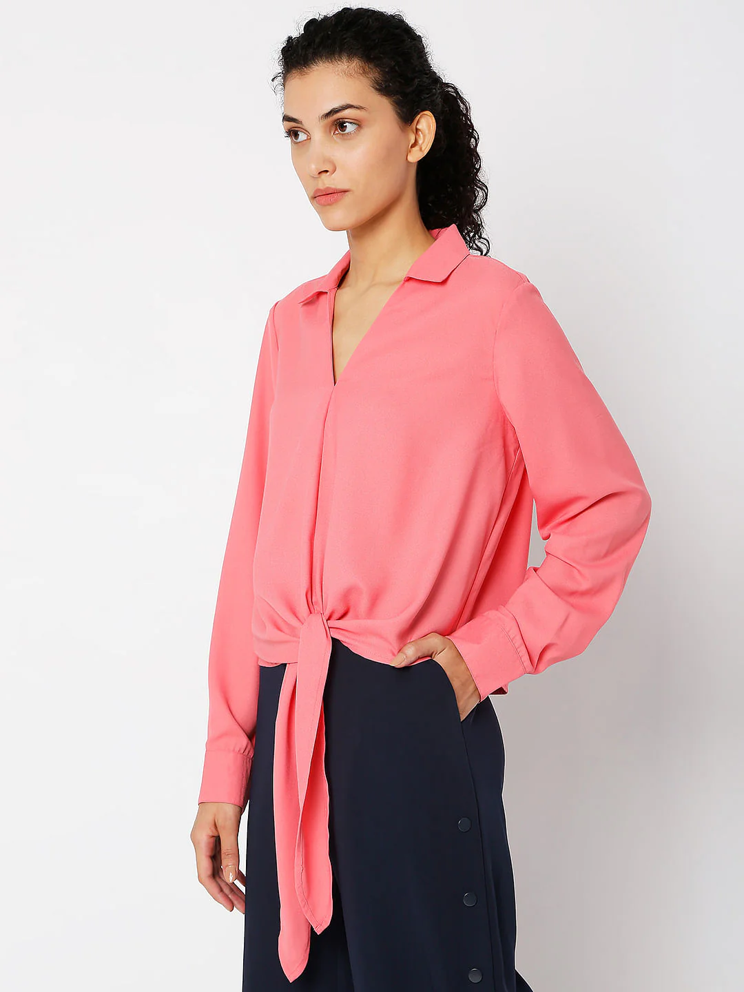 Pink Front Tie Top - Image 2