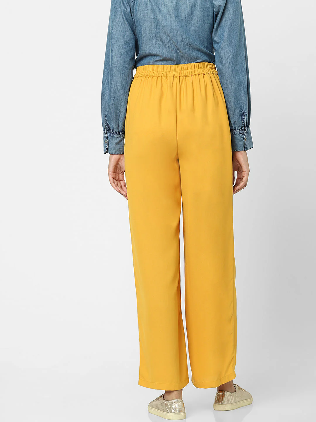 Yellow High Rise Flared Pants - Image 3
