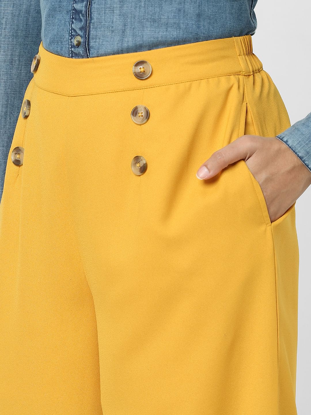 Yellow High Rise Flared Pants - Image 5