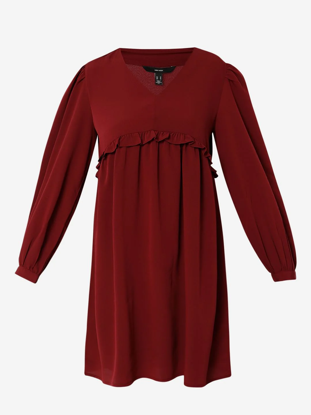 Wine V-Neck Shift Dress - Image 6
