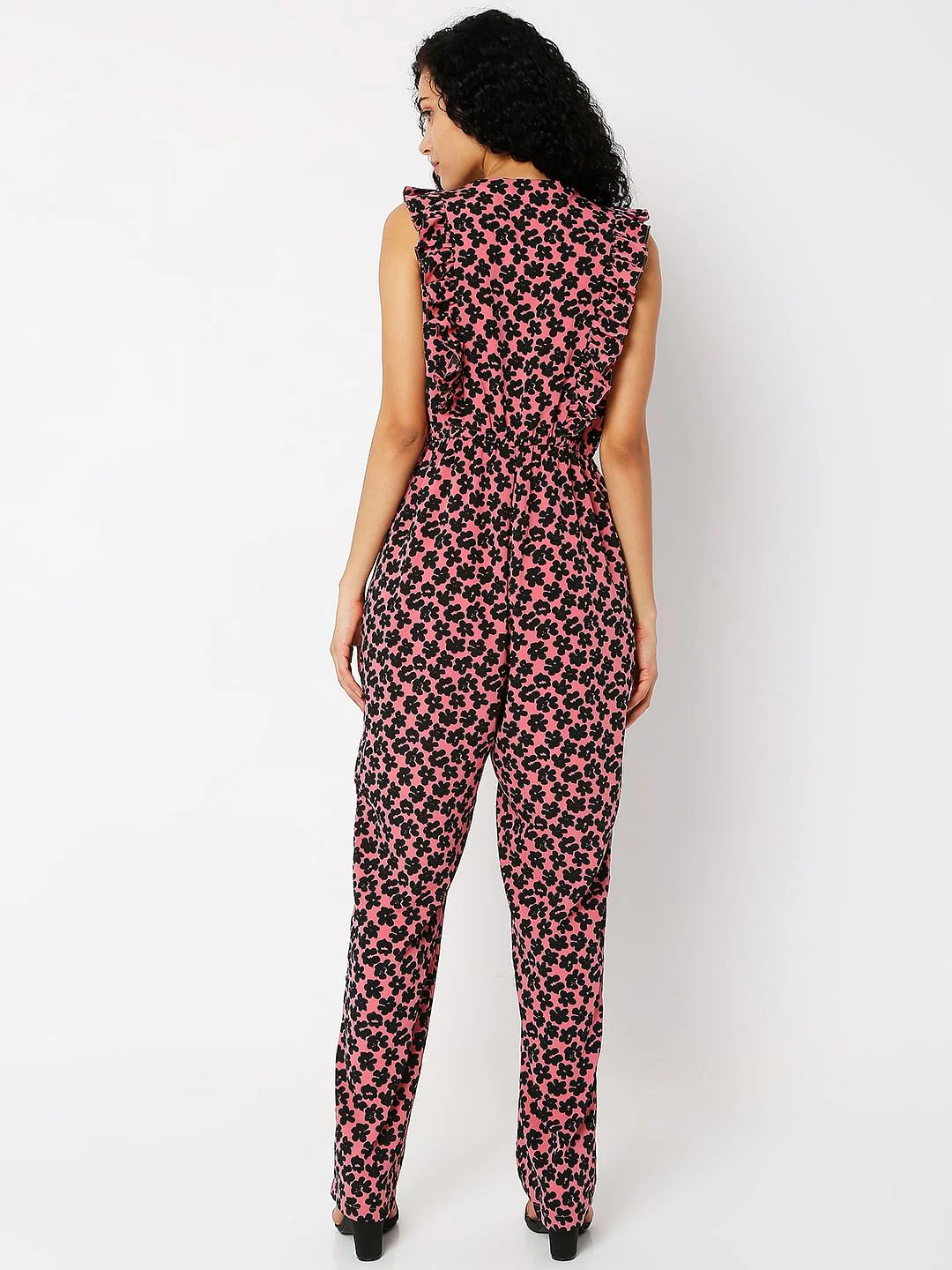 Pink Floral Print Jumpsuit - Image 3