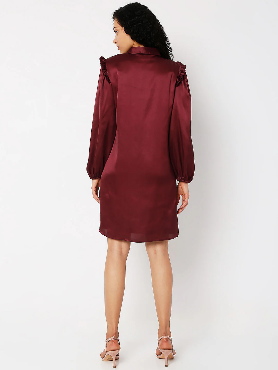 Wine Shirt Dress - Image 3