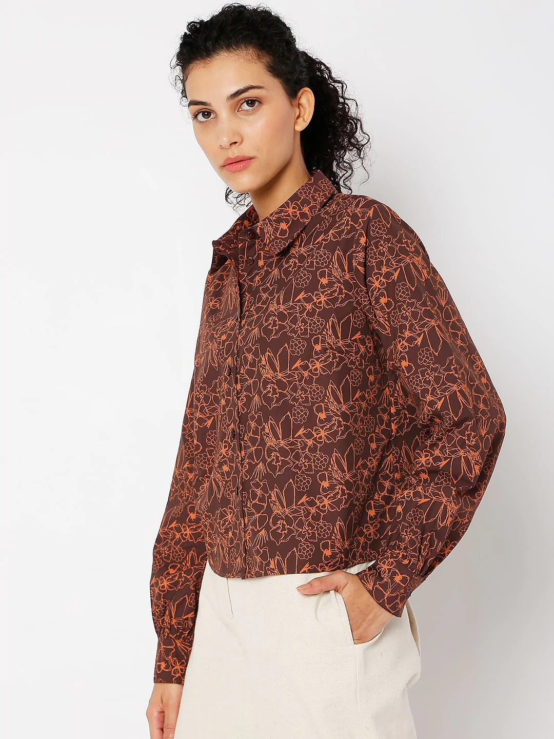 Brown Floral Shirt - Image 2