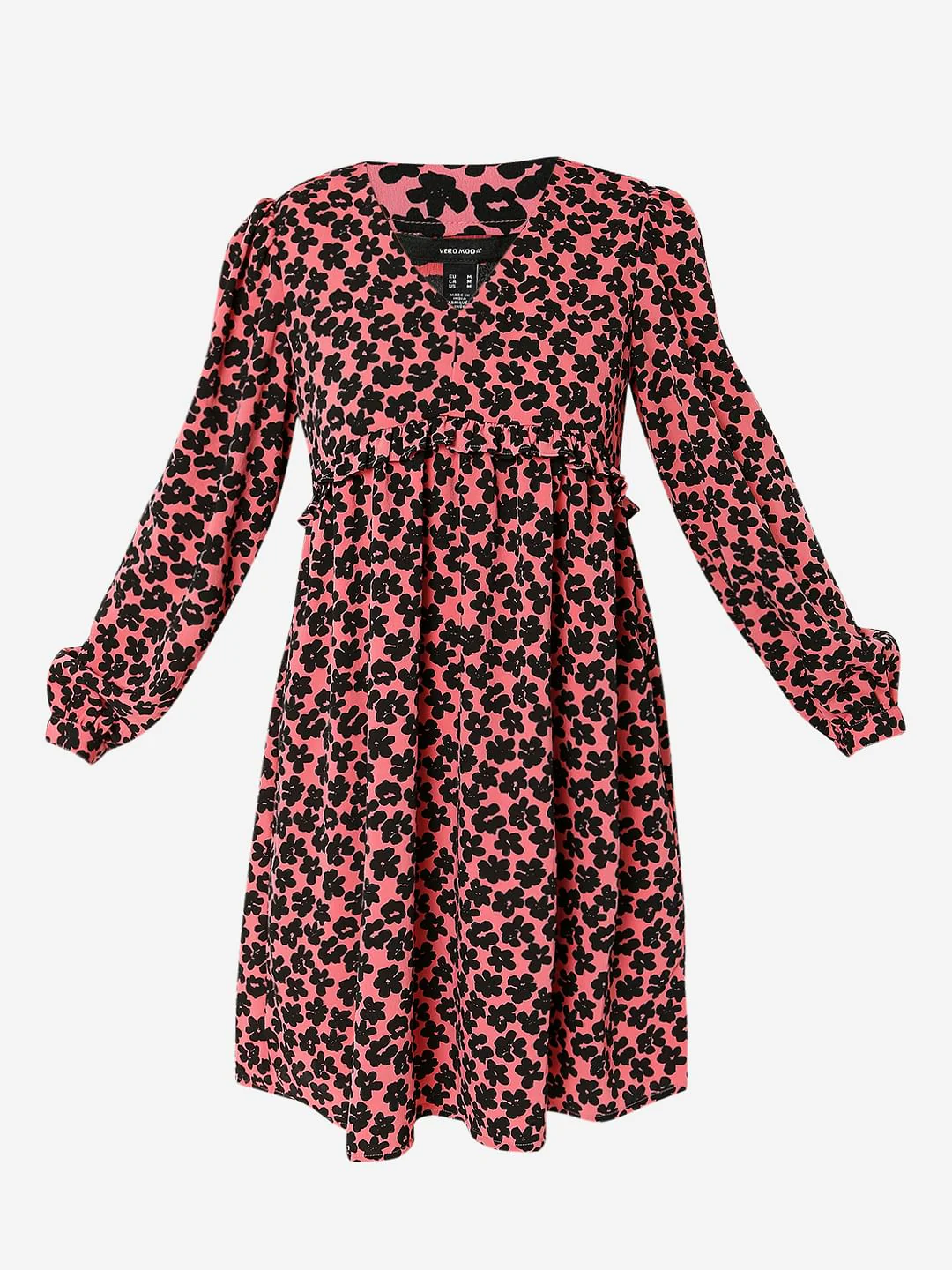 Pink Floral V-Neck Shift Dress - Image 6