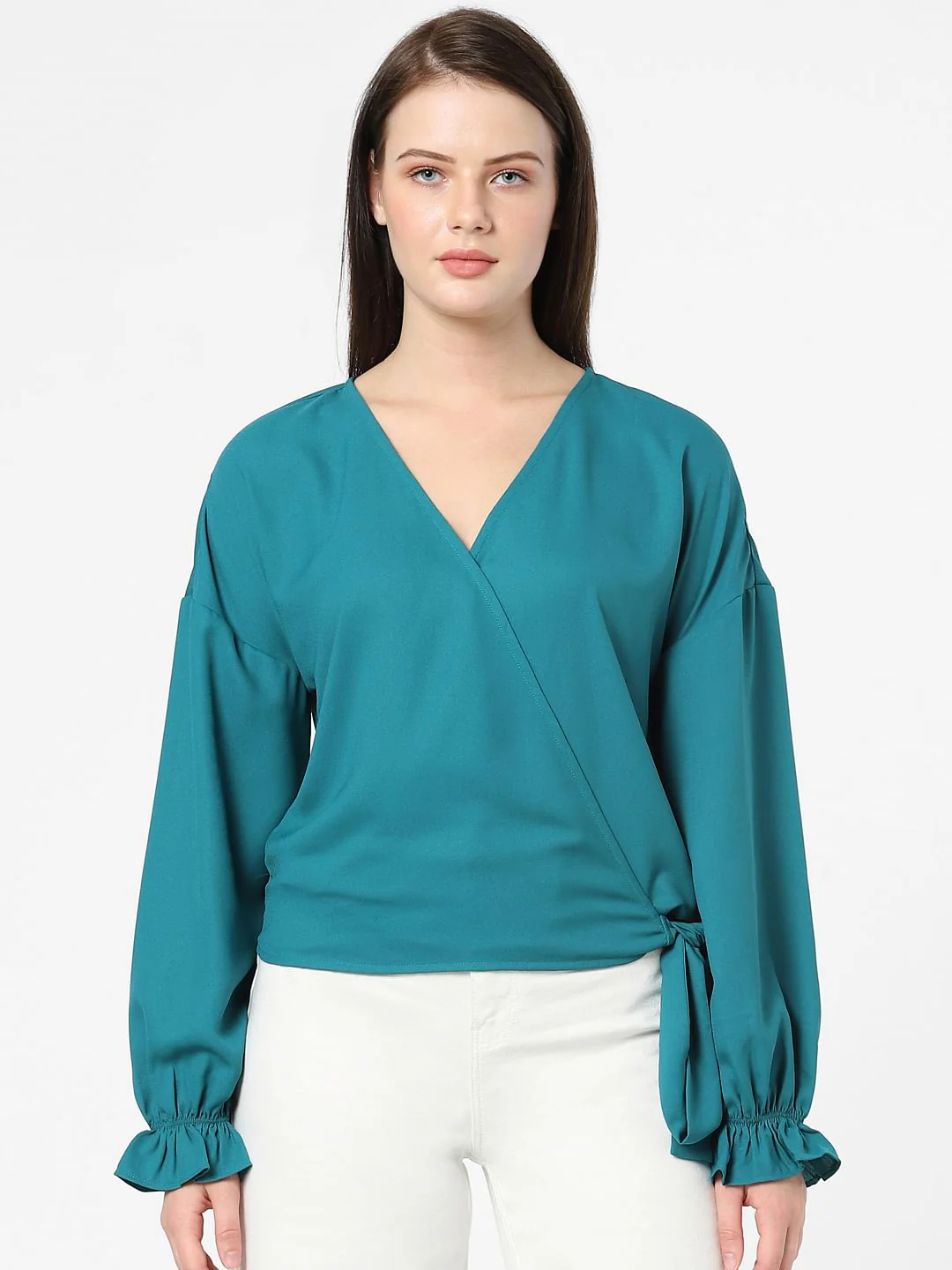 Blue Wrap Top