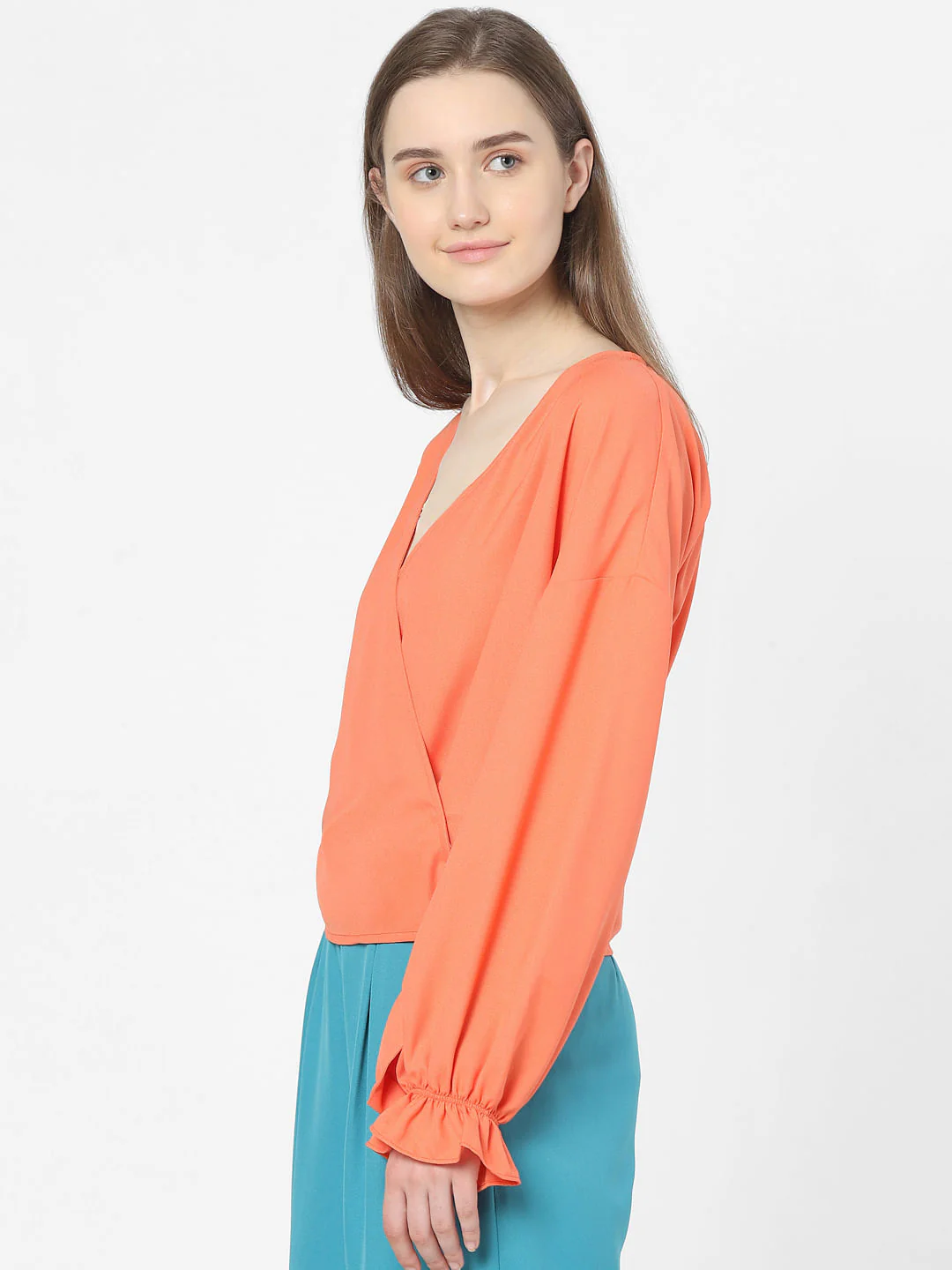 Orange Wrap Top - Image 2