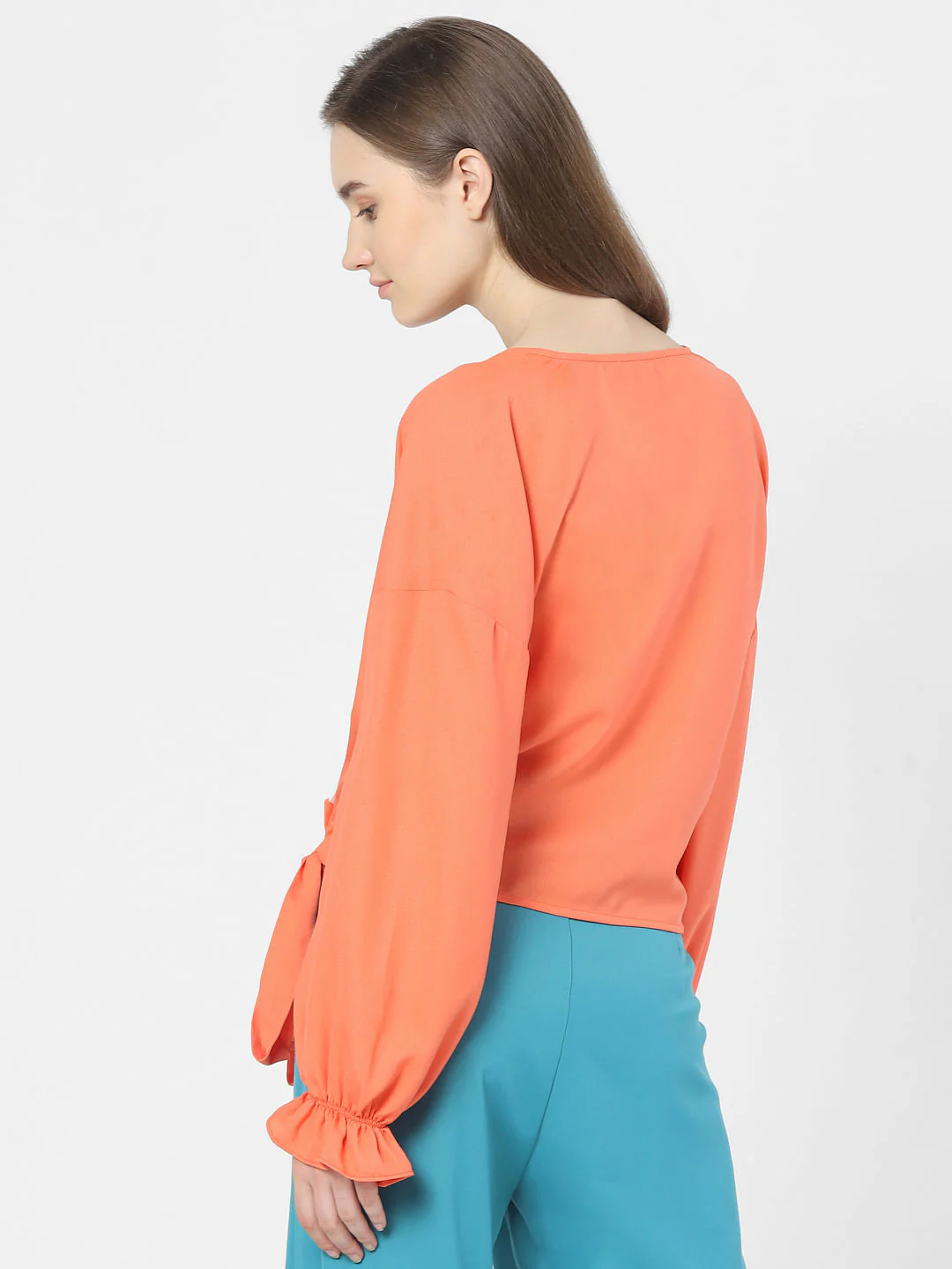 Orange Wrap Top - Image 3