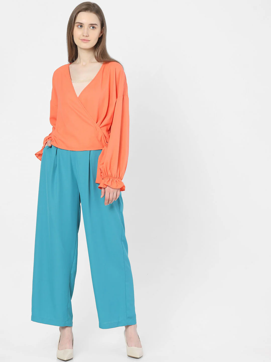 Orange Wrap Top - Image 4