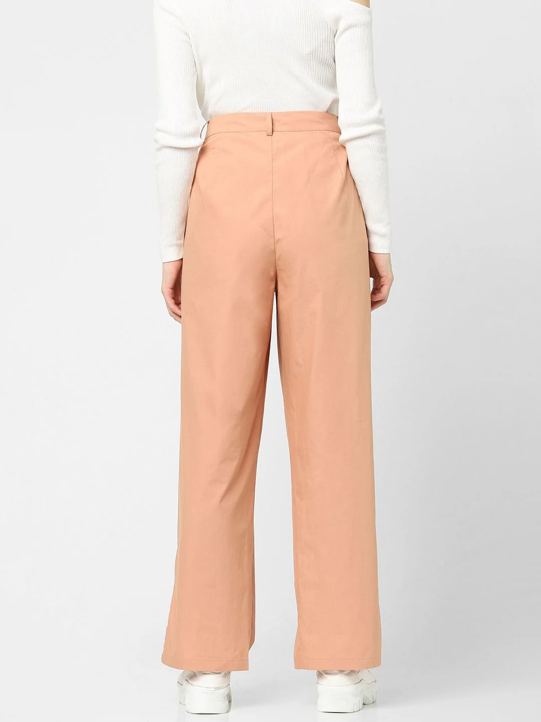Peach High Rise Straight Fit Pants - Image 3