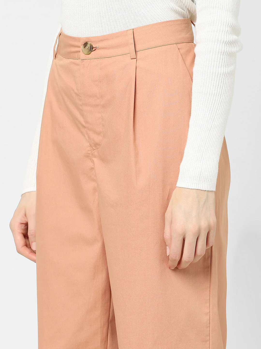 Peach High Rise Straight Fit Pants - Image 5