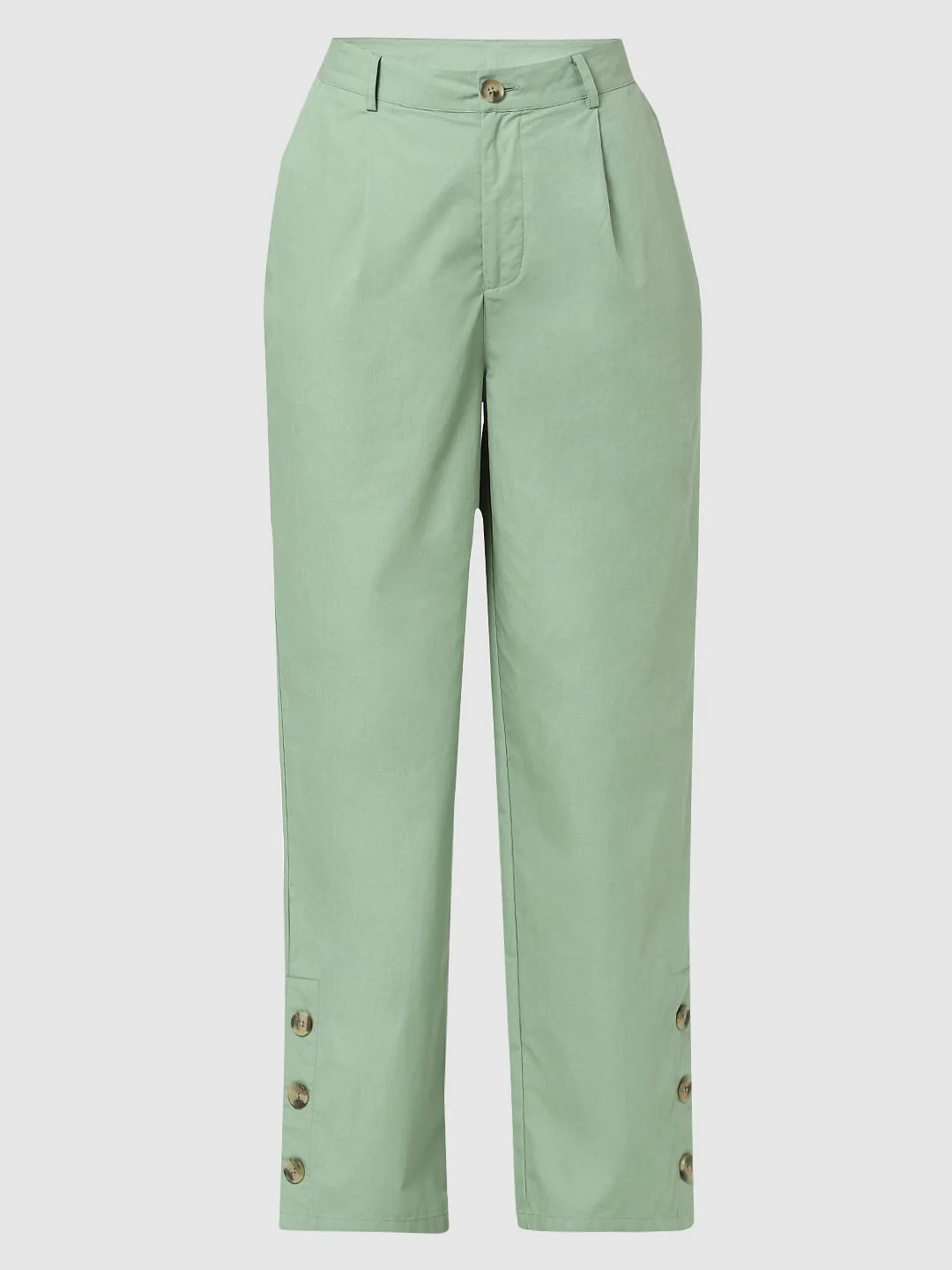 Green High Rise Straight Fit Pants - Image 6