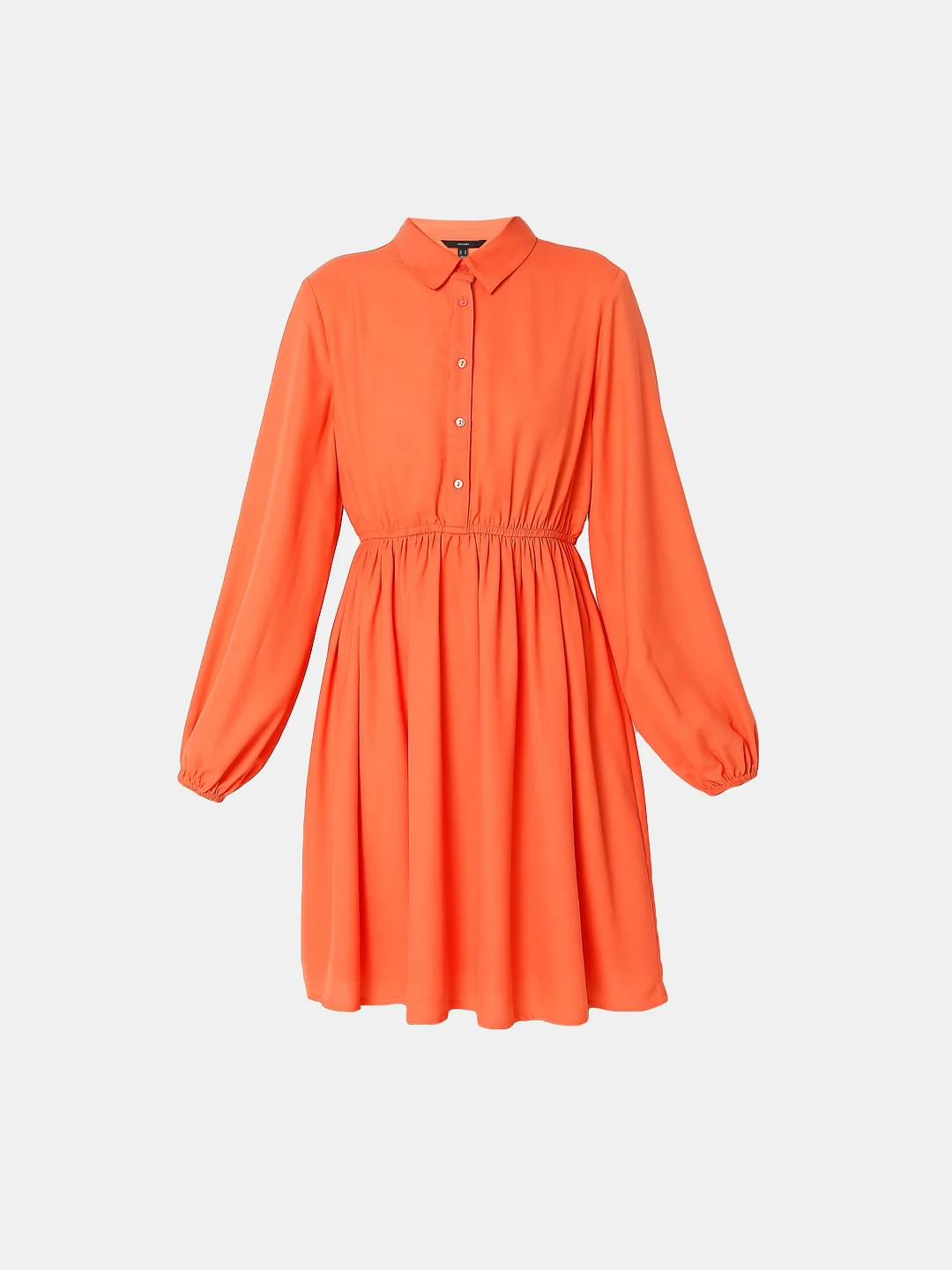 Orange Tiered Shift Dress - Image 5