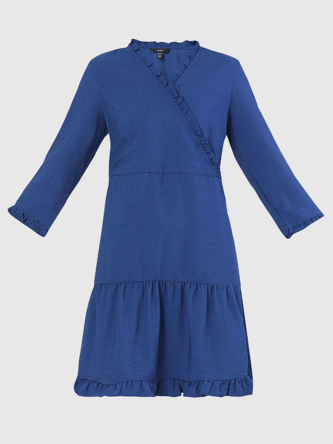 Blue Frill Detail Mini Dress - Image 5