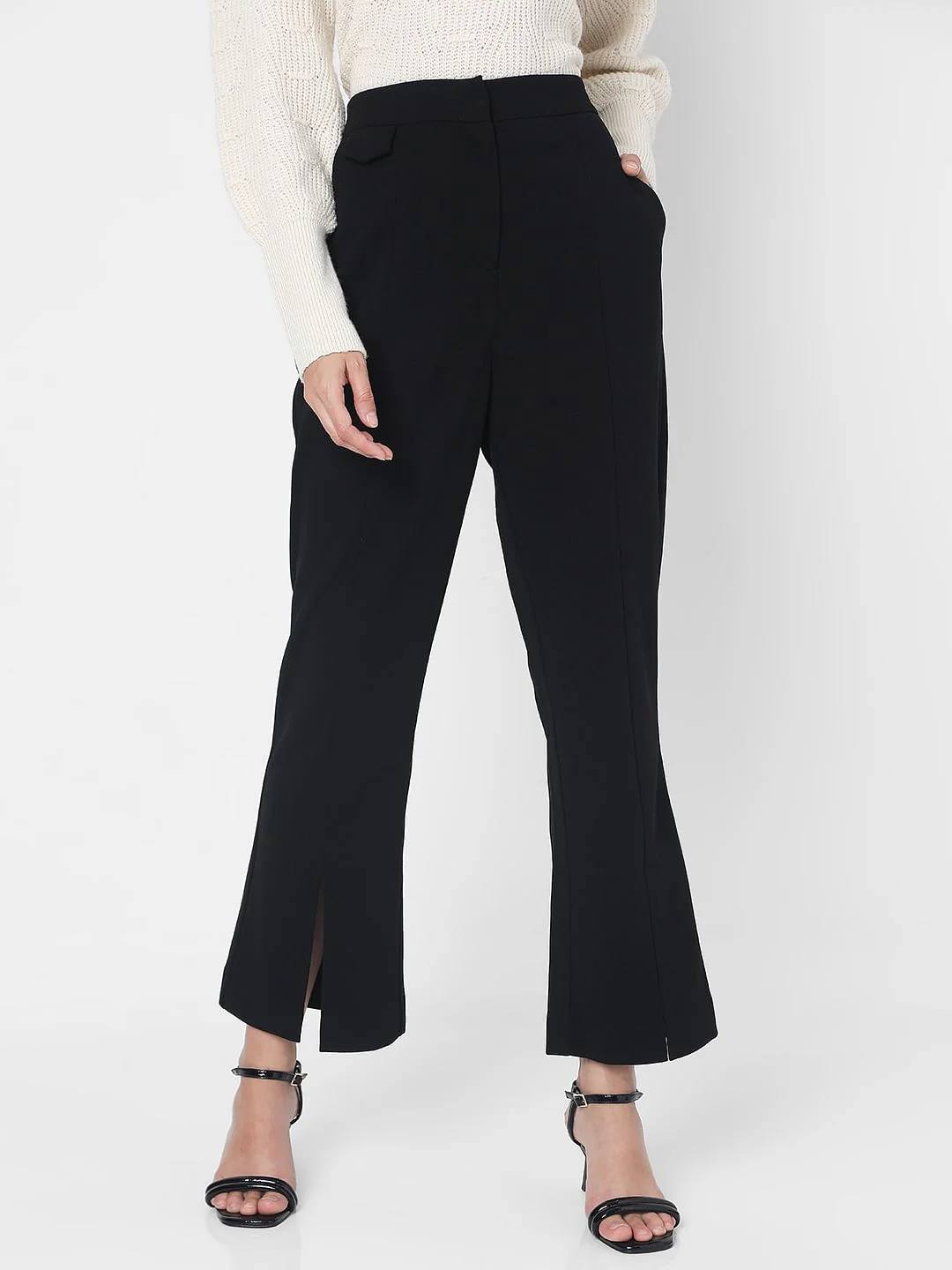 Black High Rise Bootcut Pants - Image 2