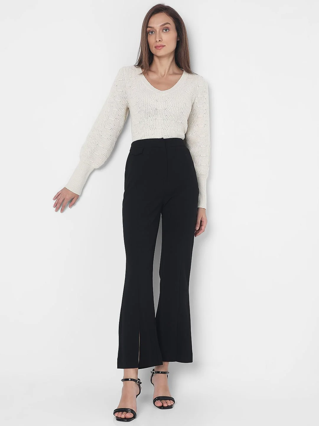 Black High Rise Bootcut Pants - Image 5