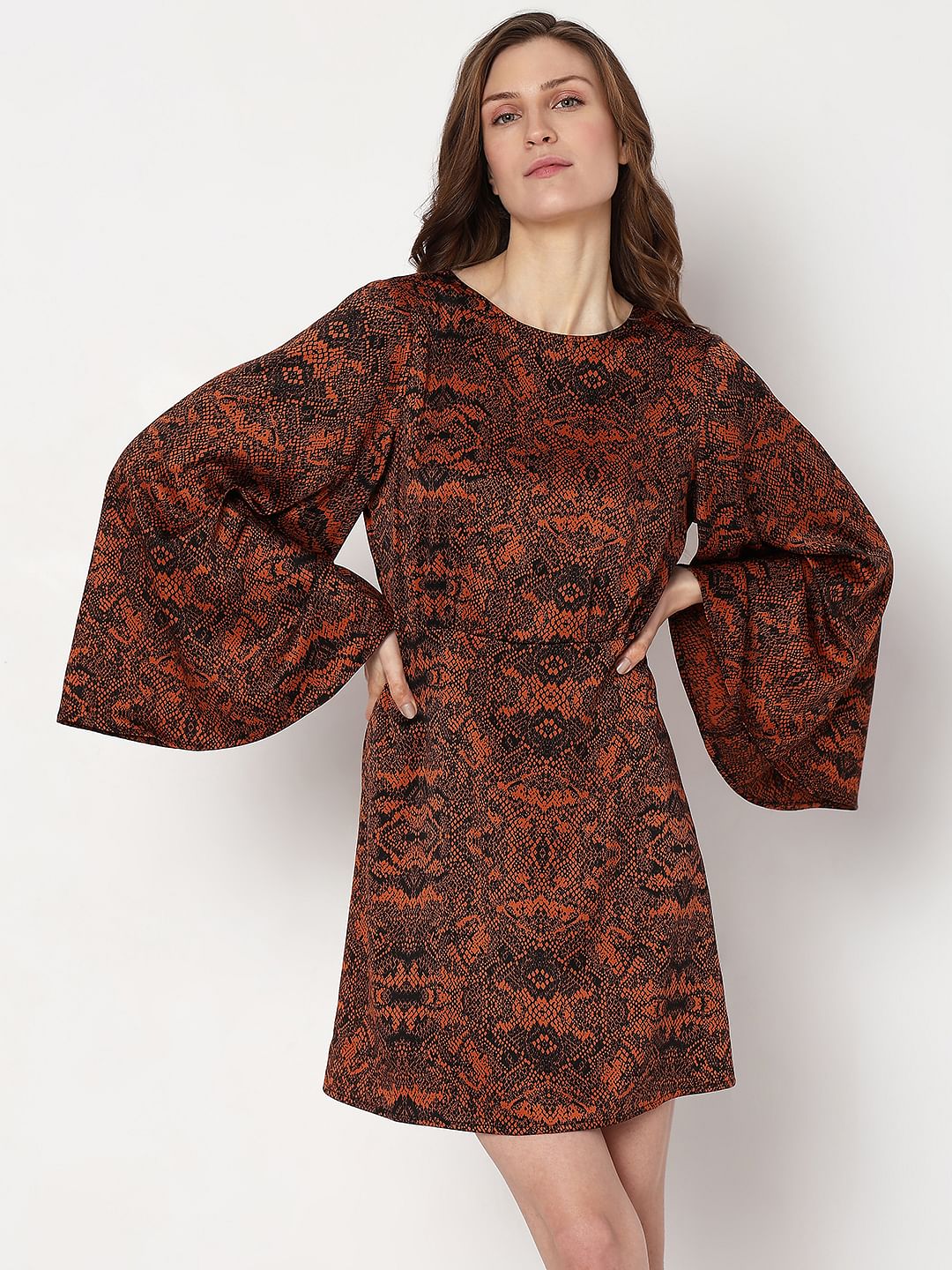 Brown & Black Animal Print Mini Dress - Image 2