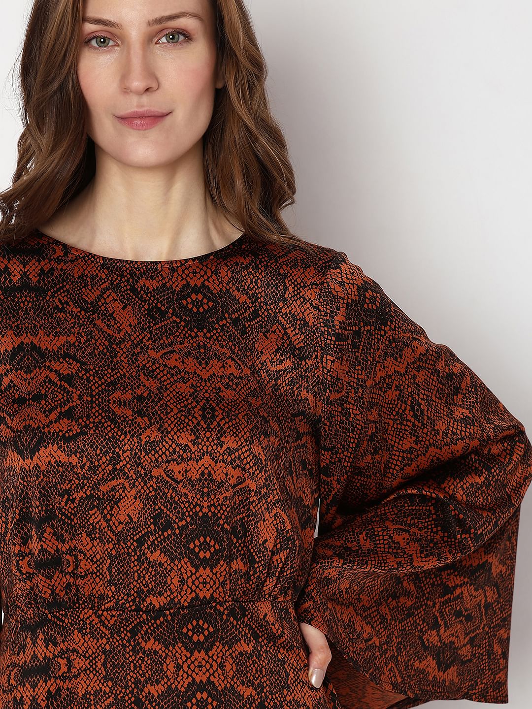 Brown & Black Animal Print Mini Dress - Image 6