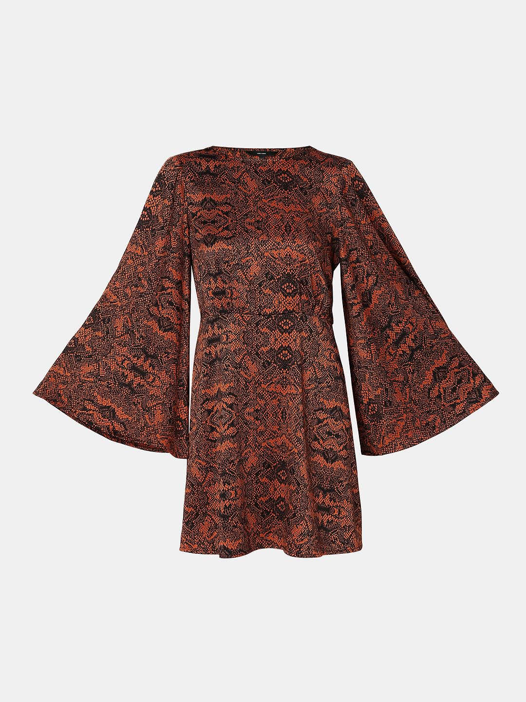 Brown & Black Animal Print Mini Dress - Image 7