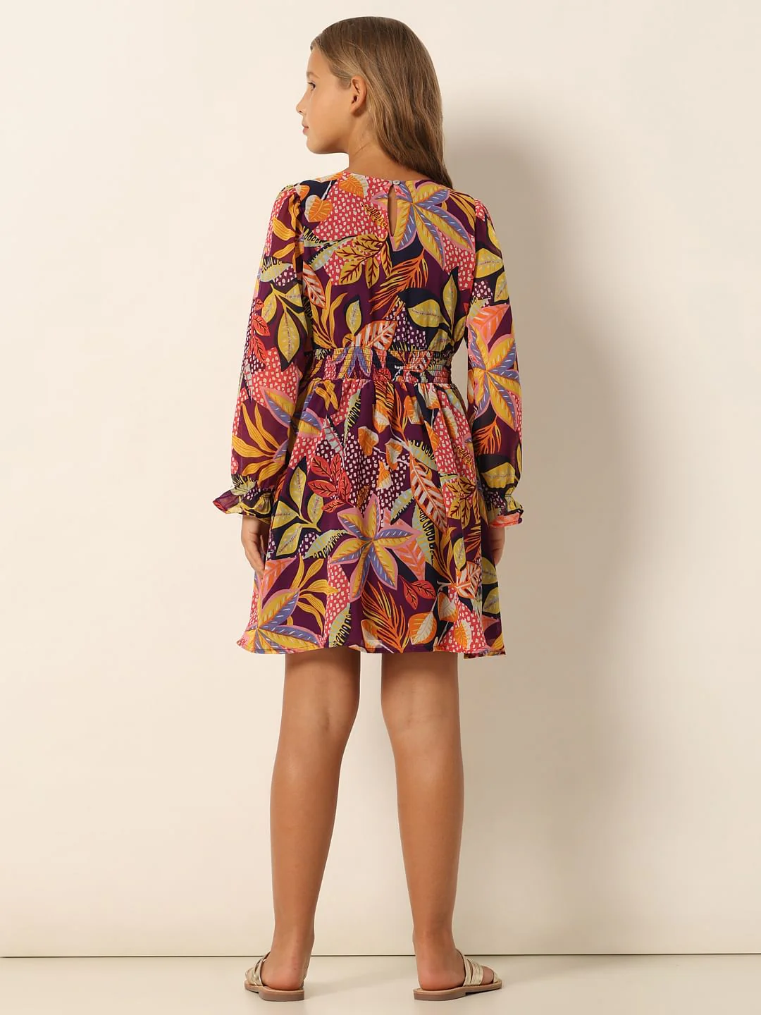 Brown Printed Fit & Flare Dress - Image 3