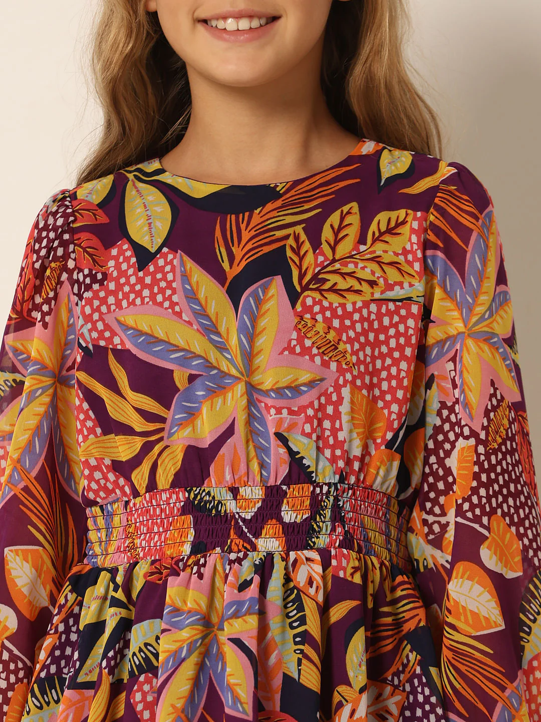Brown Printed Fit & Flare Dress - Image 4