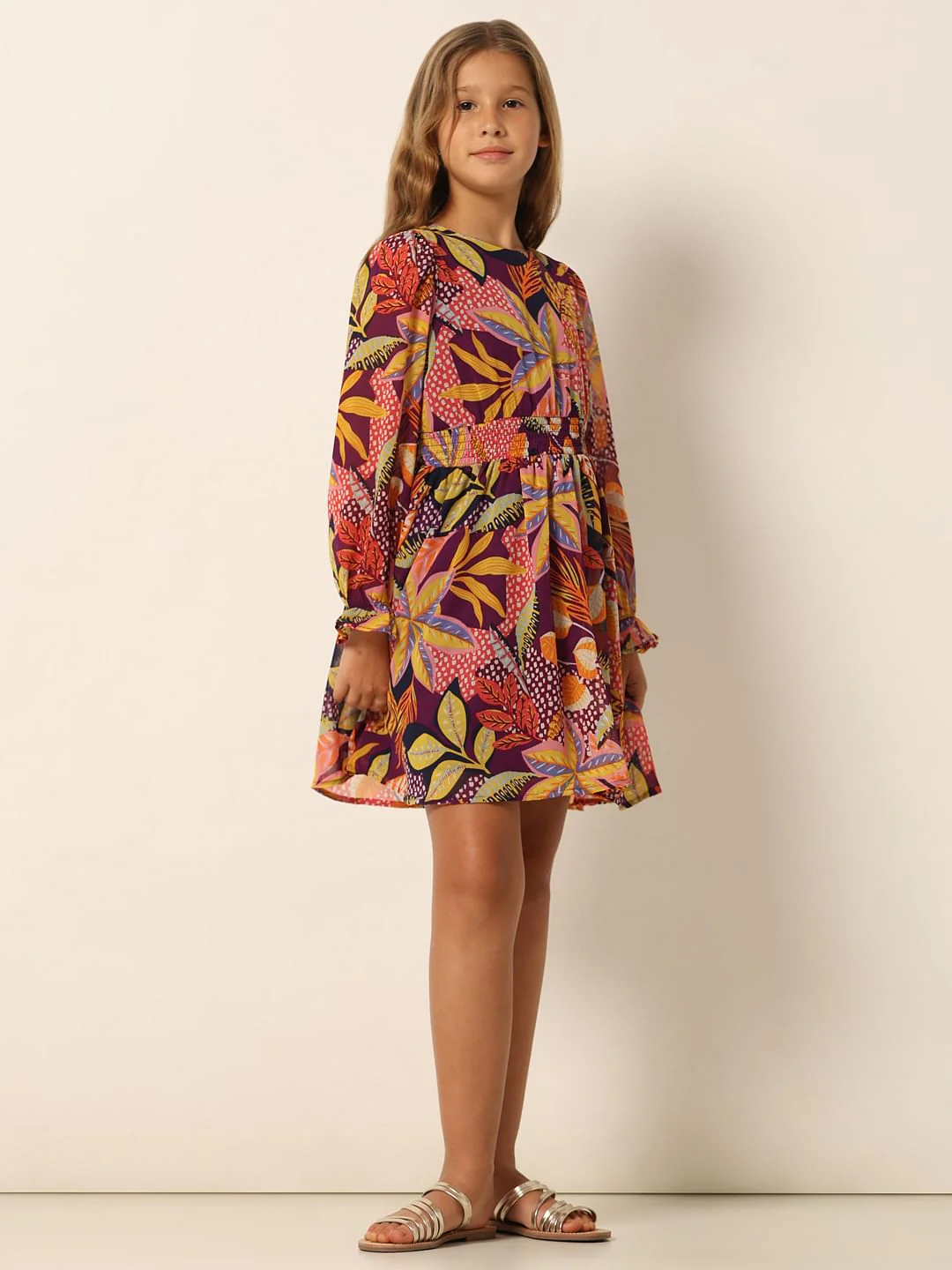 Brown Printed Fit & Flare Dress - Image 5