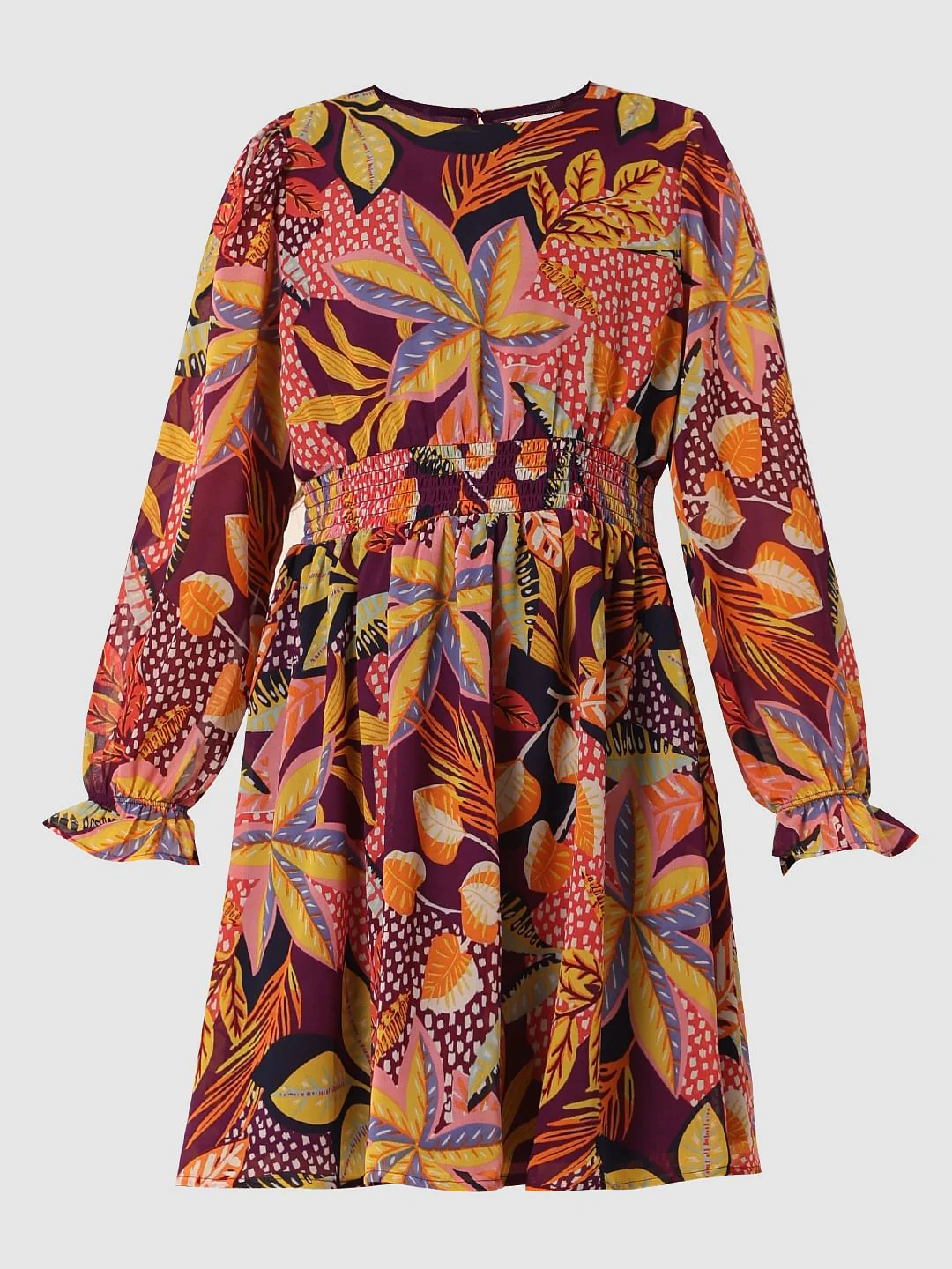 Brown Printed Fit & Flare Dress - Image 6