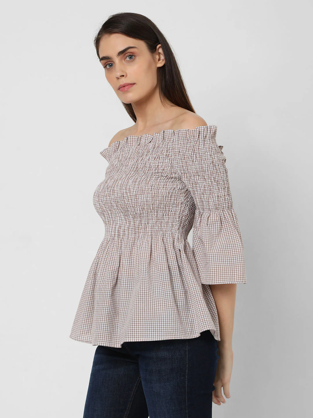 Beige Off-Shoulder Top - Image 2