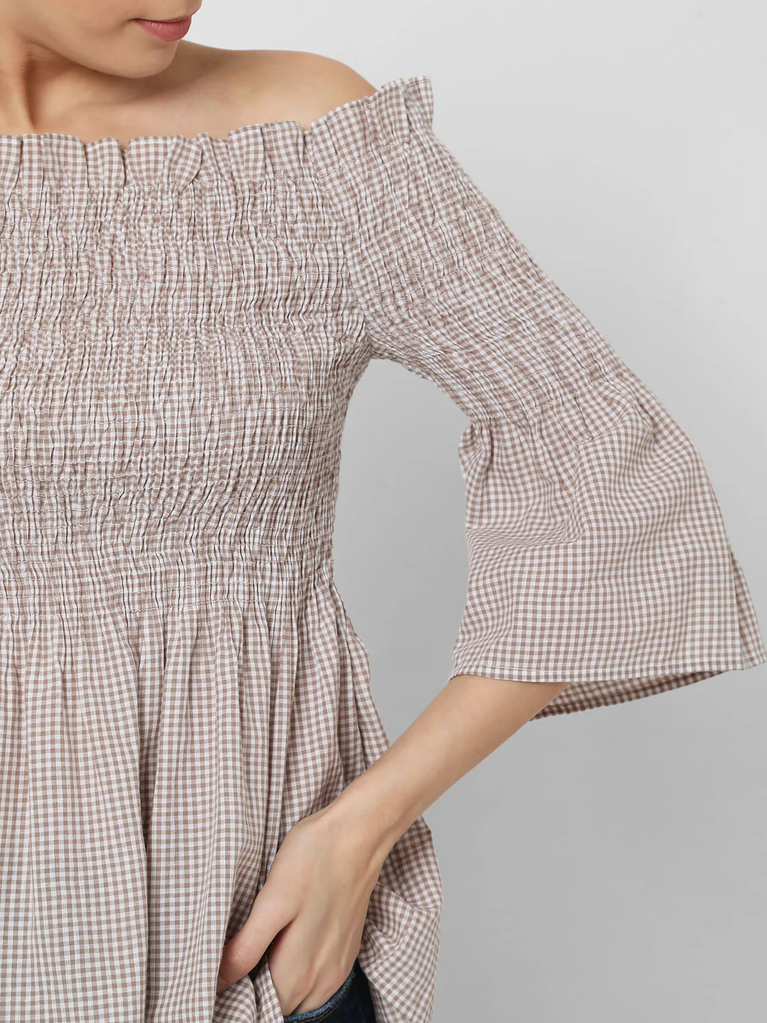 Beige Off-Shoulder Top - Image 5