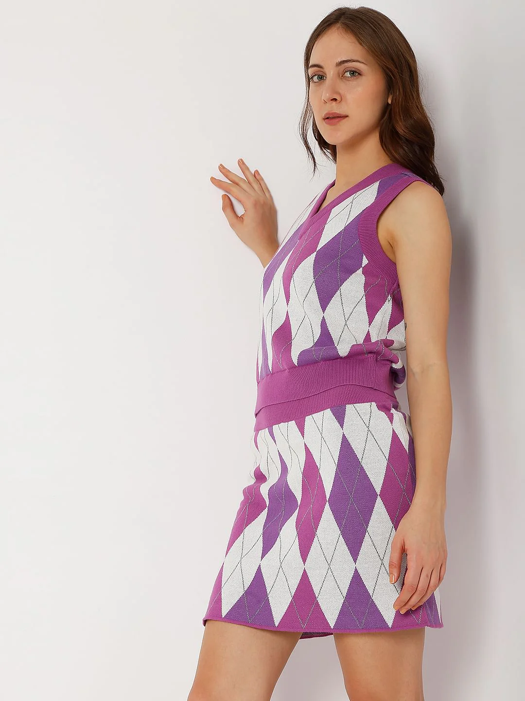 Purple Knit Co-Ord Sweater - Image 3