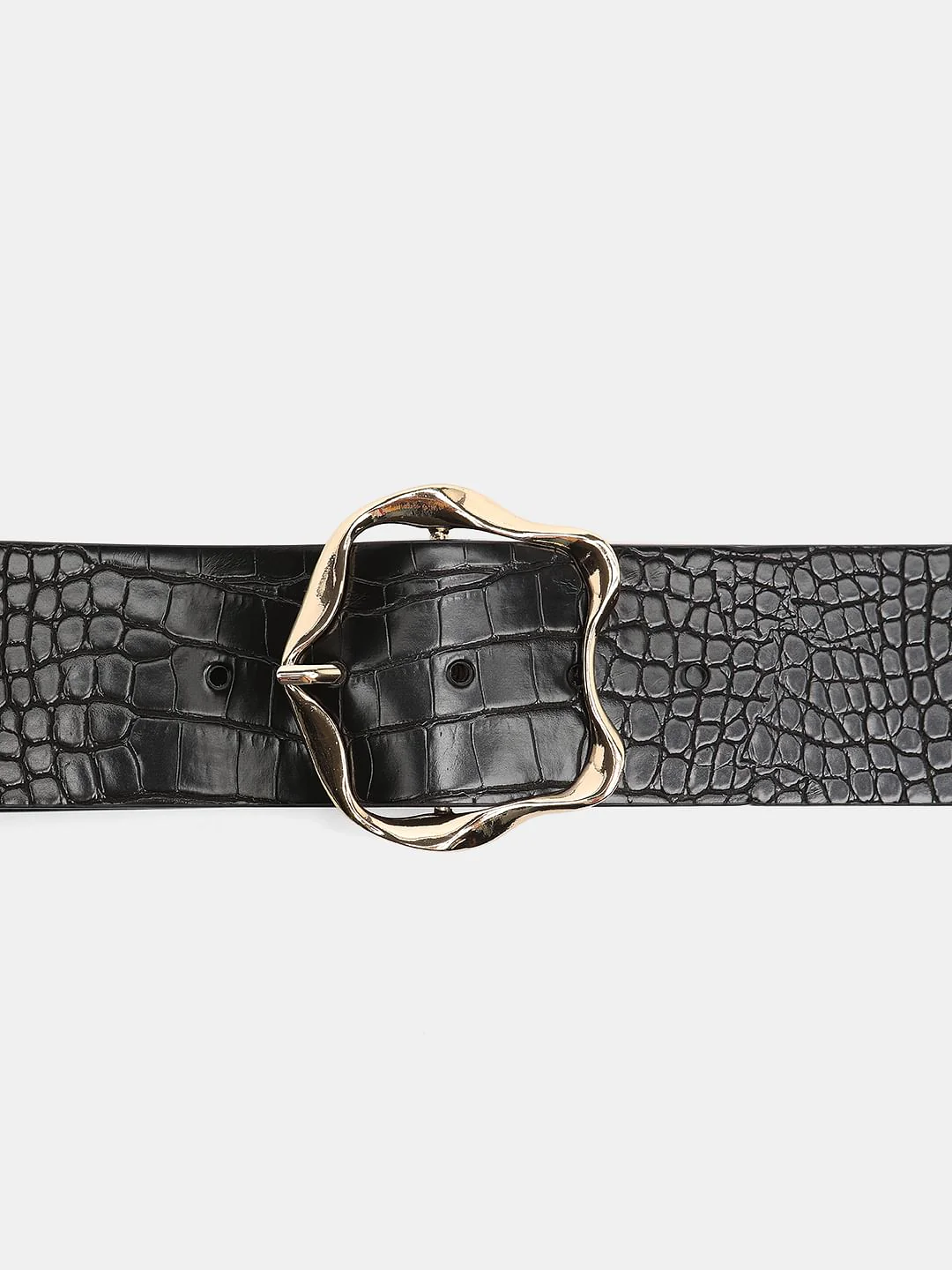 Black Croc Embossed Belt - Image 4