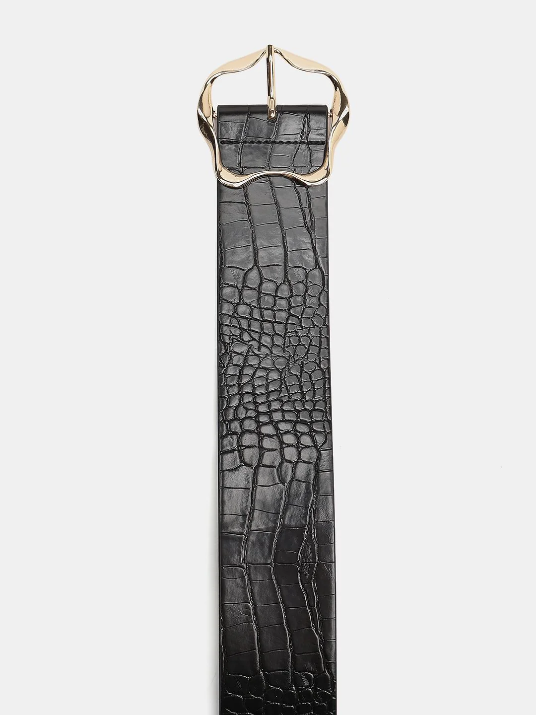 Black Croc Embossed Belt - Image 5