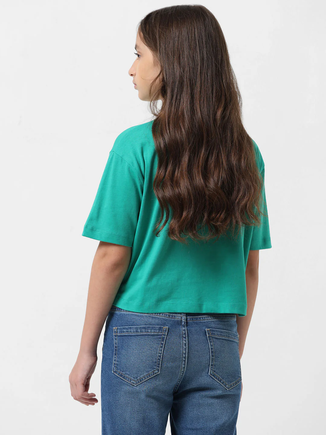 Girl Green Typographic Print T-Shirt - Image 3