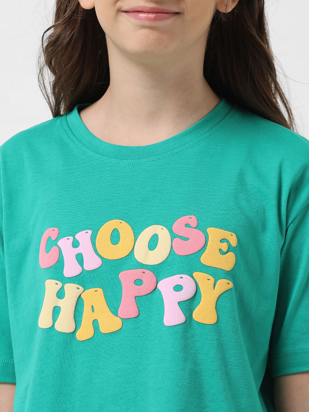 Girl Green Typographic Print T-Shirt - Image 4