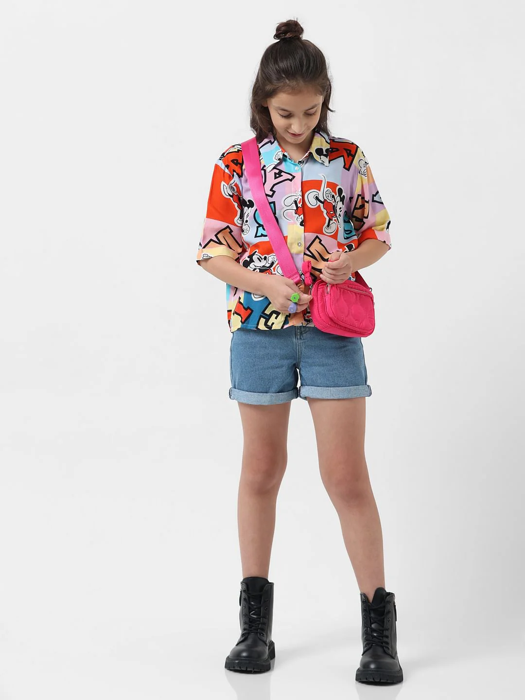 Girl X Disney White Colourblocked Shirt