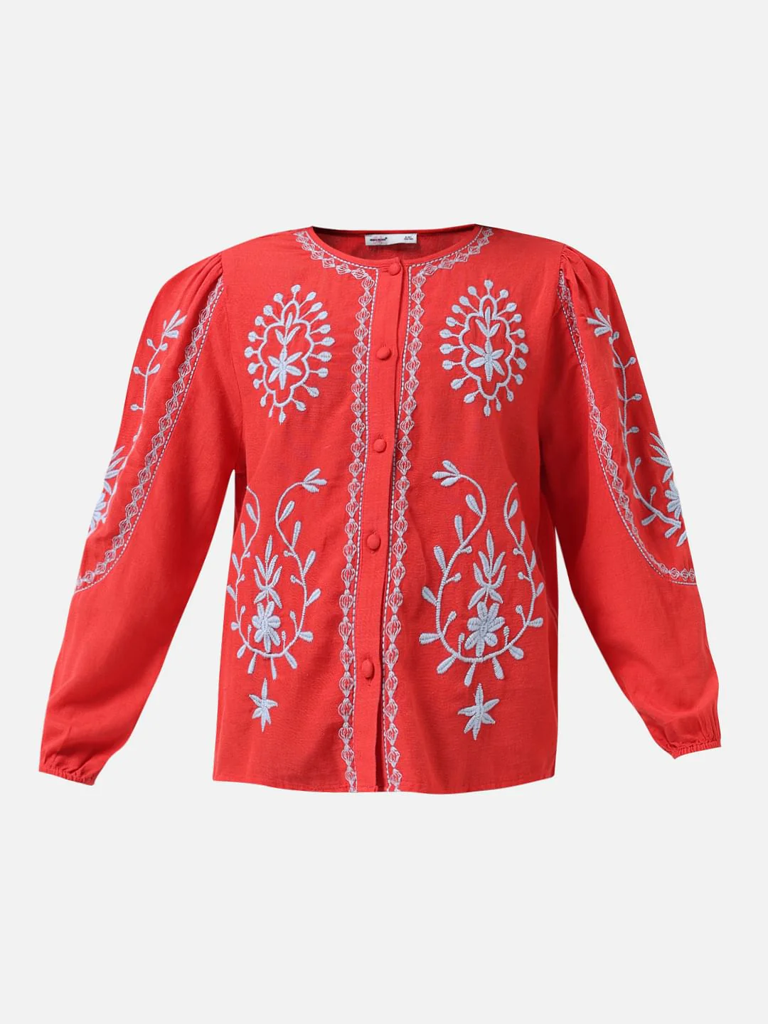 Girl Red Embroidered Top - Image 6
