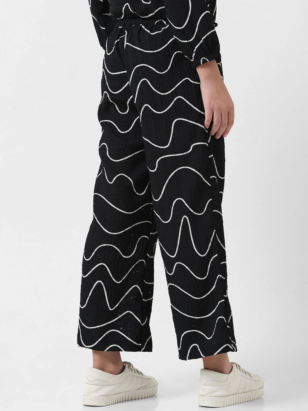 Girl Black Printed Co-Ord Set Pants - Image 3
