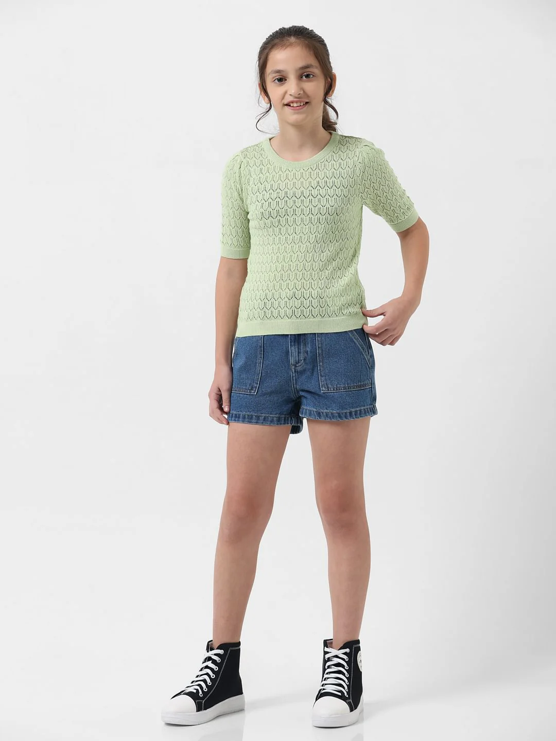 Girl Green Flat Knit Top - Image 5