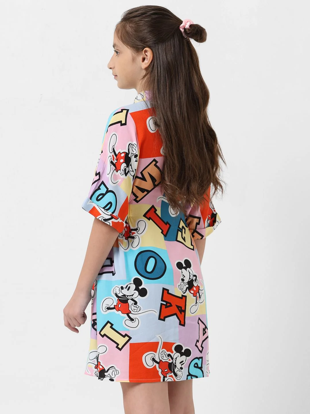 Girl X Disney White Mickey Print Colourblocked Dress - Image 3