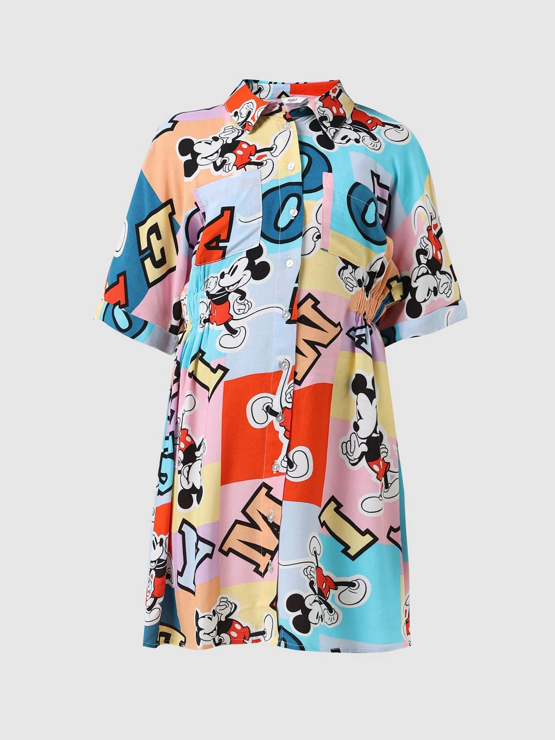 Girl X Disney White Mickey Print Colourblocked Dress - Image 6