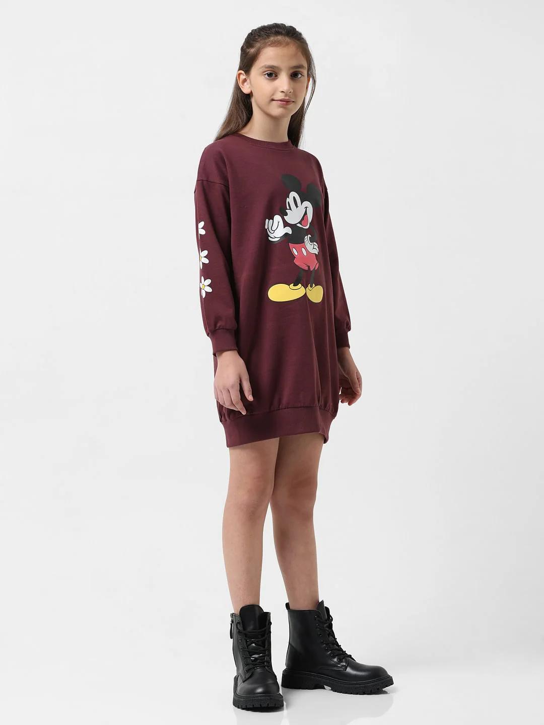 Girl X Disney Brown Mickey Sweatshirt Dress - Image 5